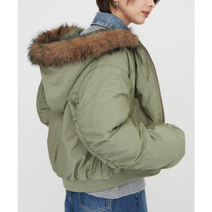 フェイクファー付MA-1ブルゾン | RMAF　NICE CLAUP / OLIVE des OLIVE | 詳細画像5 
