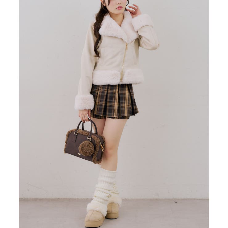 フェイクファー付ライダースジャケット | RMAF　NICE CLAUP / OLIVE des OLIVE | 詳細画像7 