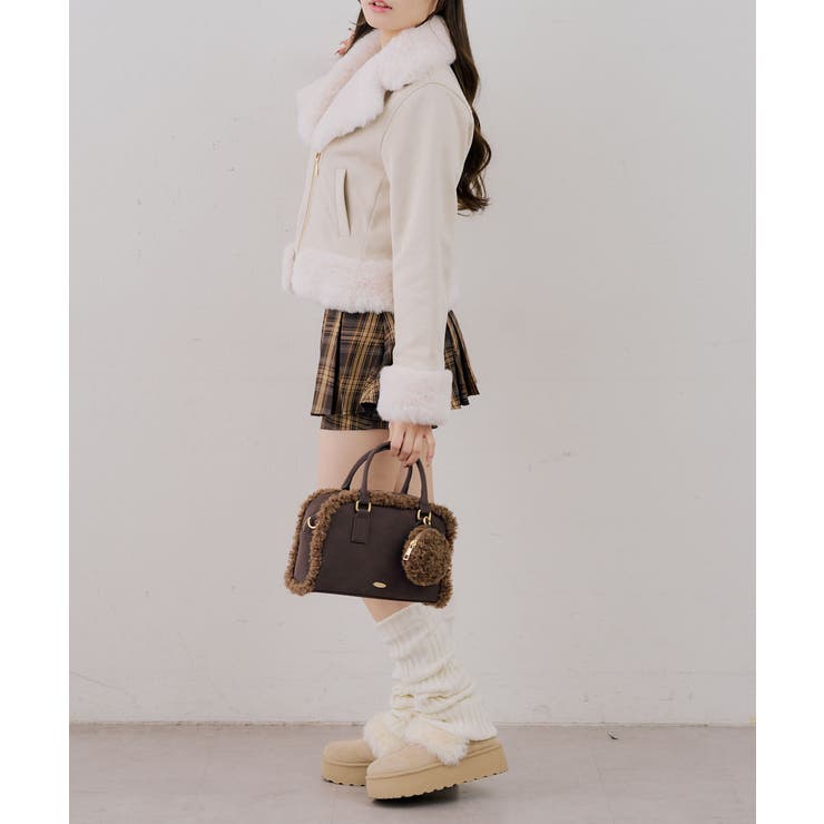 フェイクファー付ライダースジャケット | RMAF　NICE CLAUP / OLIVE des OLIVE | 詳細画像8 