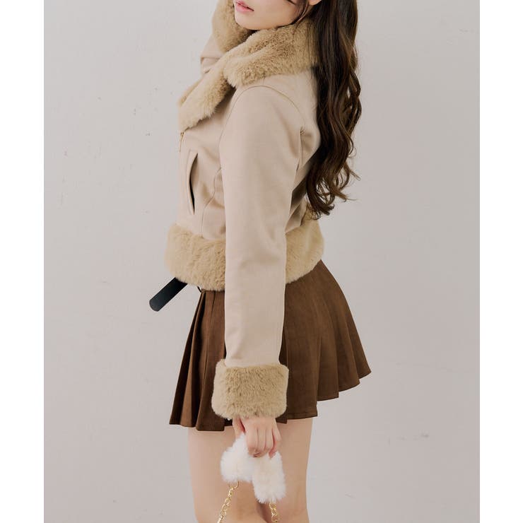 フェイクファー付ライダースジャケット | RMAF　NICE CLAUP / OLIVE des OLIVE | 詳細画像19 
