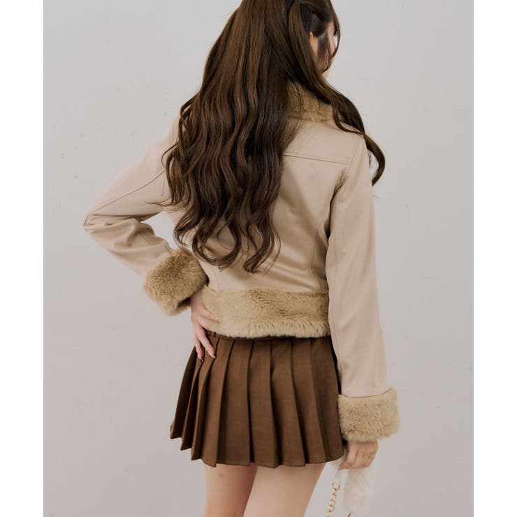 フェイクファー付ライダースジャケット | RMAF　NICE CLAUP / OLIVE des OLIVE | 詳細画像20 