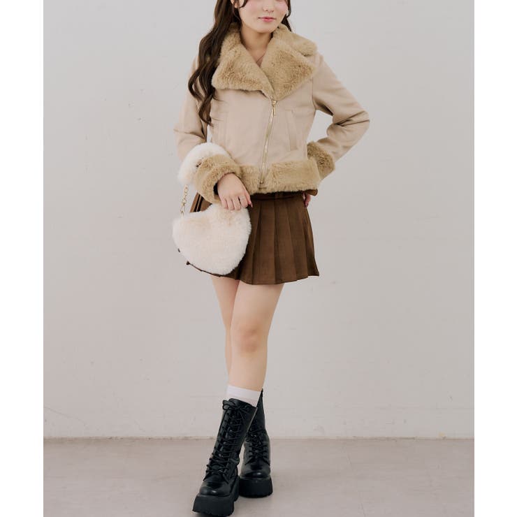 フェイクファー付ライダースジャケット | RMAF　NICE CLAUP / OLIVE des OLIVE | 詳細画像21 