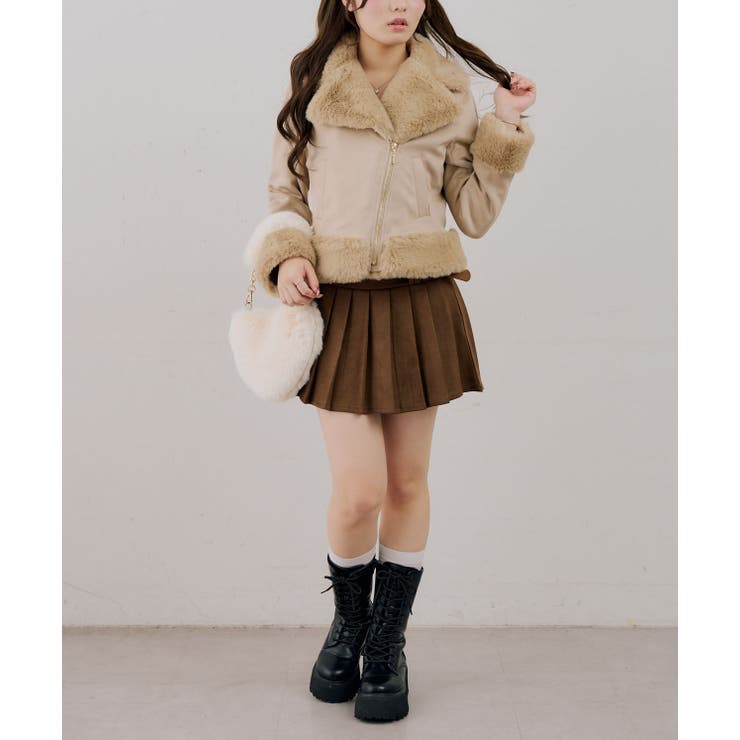 フェイクファー付ライダースジャケット | RMAF　NICE CLAUP / OLIVE des OLIVE | 詳細画像22 
