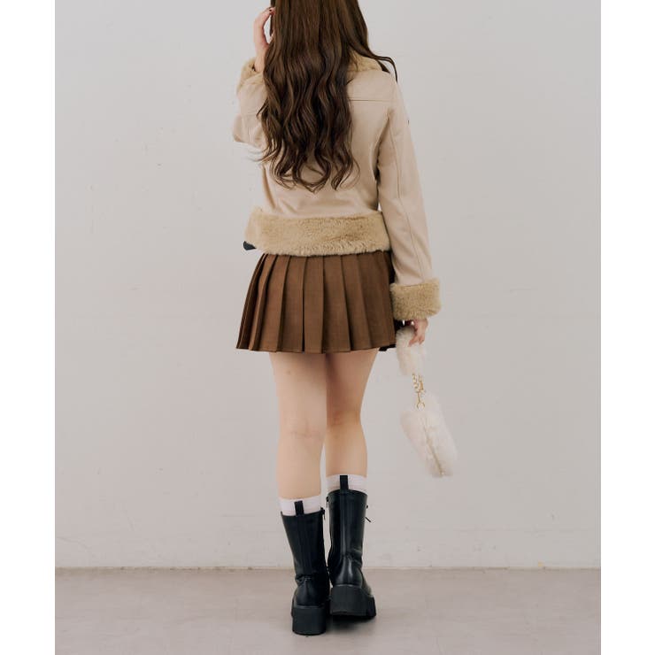 フェイクファー付ライダースジャケット | RMAF　NICE CLAUP / OLIVE des OLIVE | 詳細画像24 