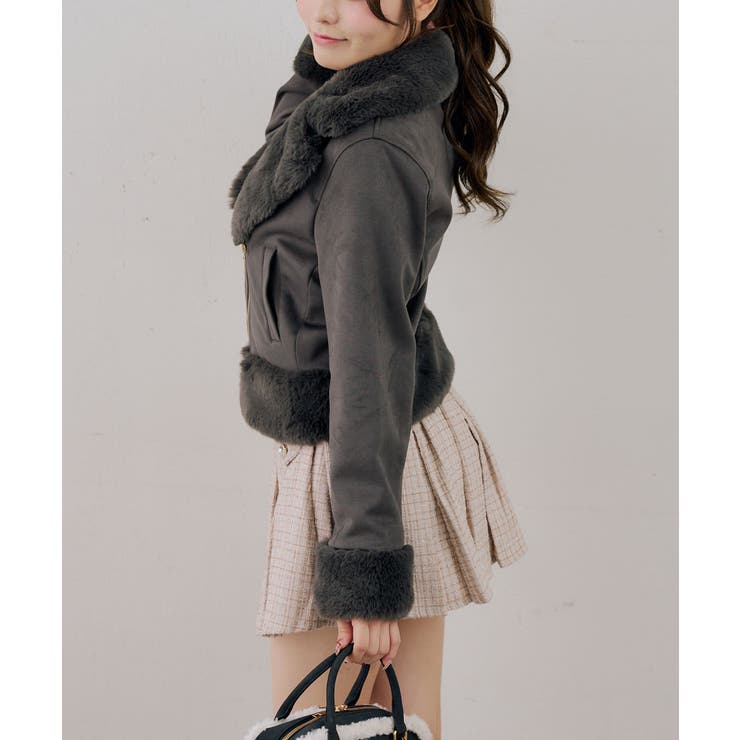 フェイクファー付ライダースジャケット | RMAF　NICE CLAUP / OLIVE des OLIVE | 詳細画像27 