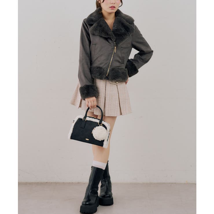 フェイクファー付ライダースジャケット | RMAF　NICE CLAUP / OLIVE des OLIVE | 詳細画像29 