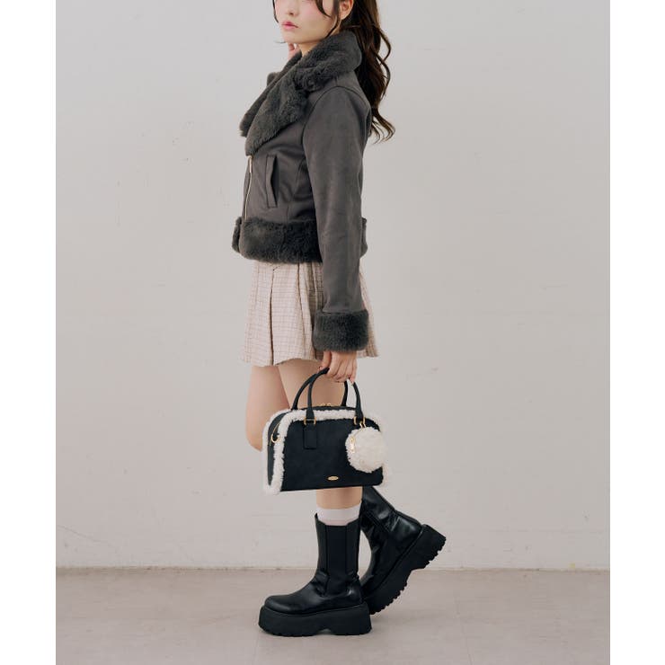 フェイクファー付ライダースジャケット | RMAF　NICE CLAUP / OLIVE des OLIVE | 詳細画像31 