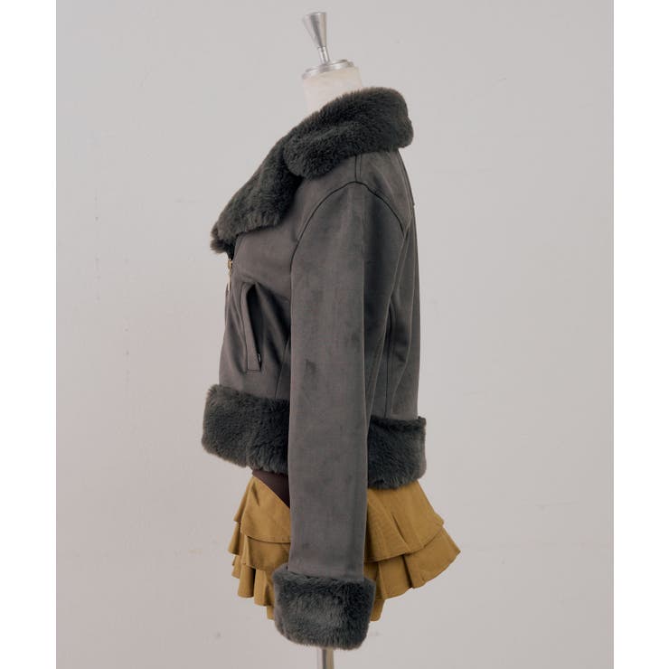 フェイクファー付ライダースジャケット | RMAF　NICE CLAUP / OLIVE des OLIVE | 詳細画像48 