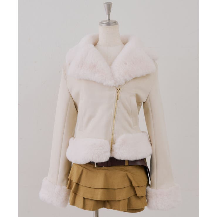 フェイクファー付ライダースジャケット | RMAF　NICE CLAUP / OLIVE des OLIVE | 詳細画像40 