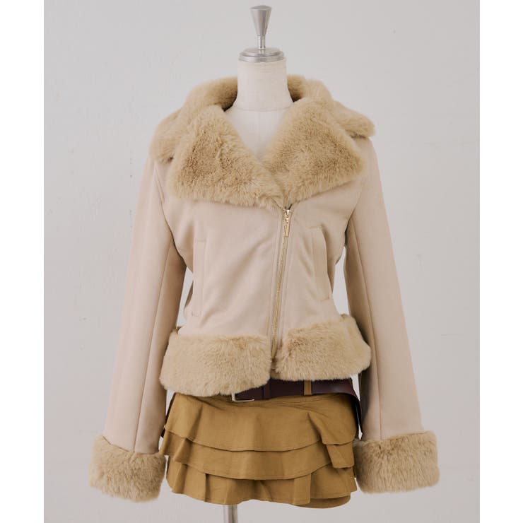 フェイクファー付ライダースジャケット | RMAF　NICE CLAUP / OLIVE des OLIVE | 詳細画像42 