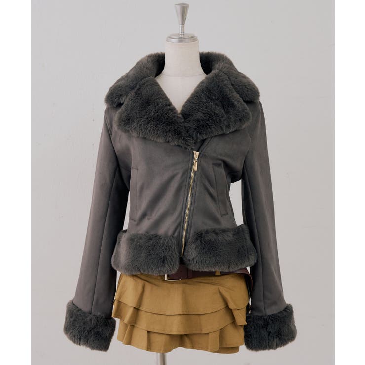 フェイクファー付ライダースジャケット | RMAF　NICE CLAUP / OLIVE des OLIVE | 詳細画像43 