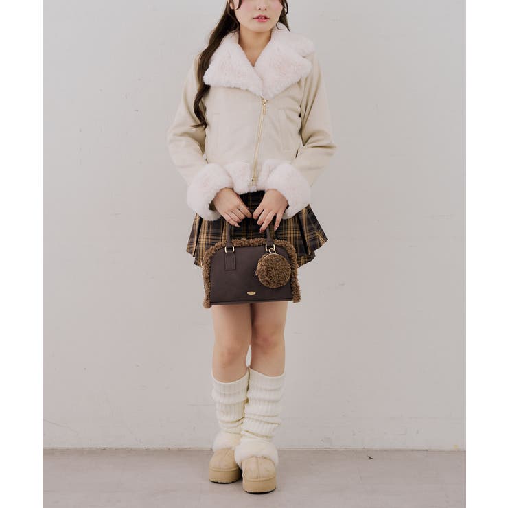 フェイクファー付ライダースジャケット | RMAF　NICE CLAUP / OLIVE des OLIVE | 詳細画像6 