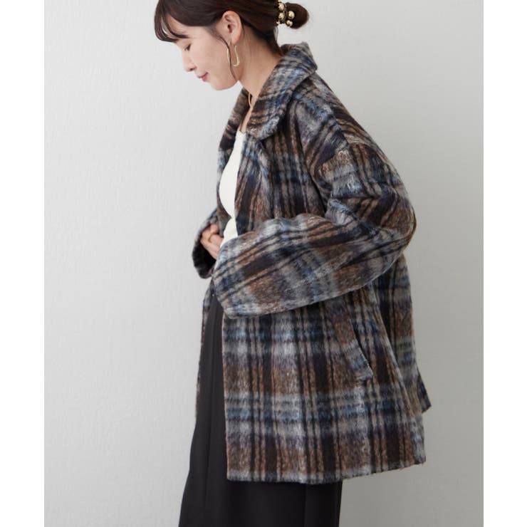 シャギーチェックダブルテーラージャケット | RMAF　NICE CLAUP / OLIVE des OLIVE | 詳細画像4 