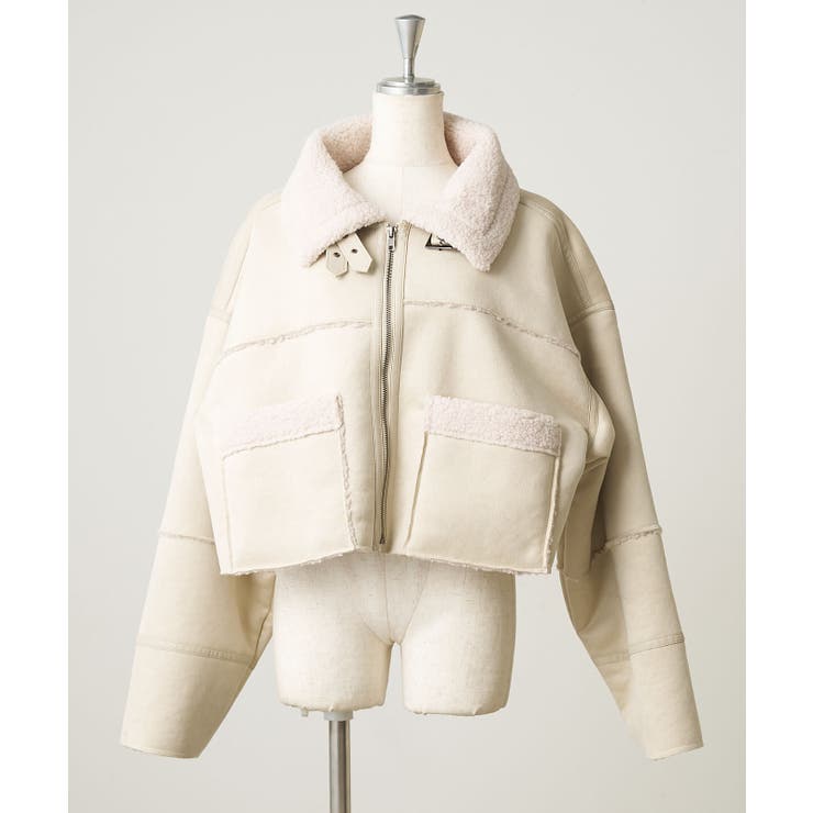 アイボリー | フェイクムートンショートジャケット | RMAF　NICE CLAUP / OLIVE des OLIVE