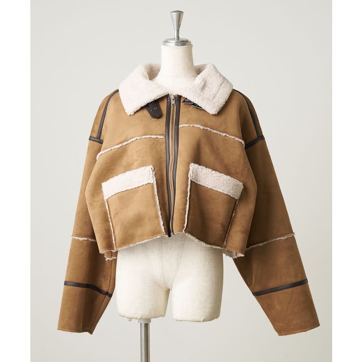 キャメル | フェイクムートンショートジャケット | RMAF　NICE CLAUP / OLIVE des OLIVE