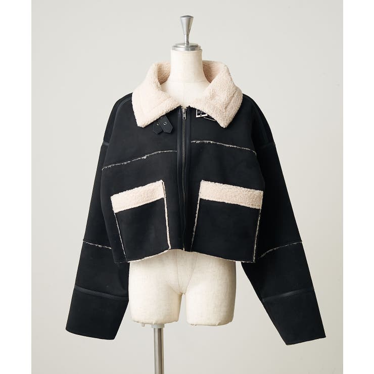 ブラック | フェイクムートンショートジャケット | RMAF　NICE CLAUP / OLIVE des OLIVE