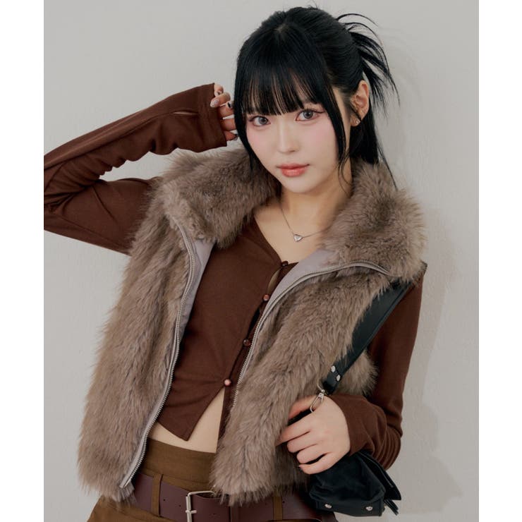 モカ | ミックスファージップベスト | RMAF　NICE CLAUP / OLIVE des OLIVE