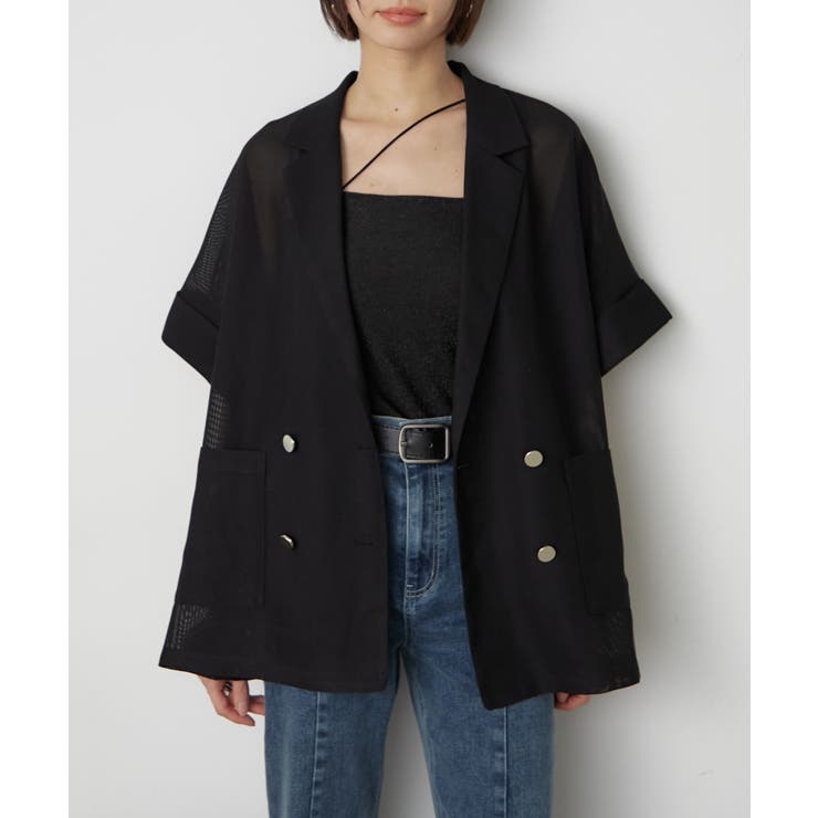 ブラック | 【夏も快適】メッシュダブルテーラージャケット | RMAF　NICE CLAUP / OLIVE des OLIVE