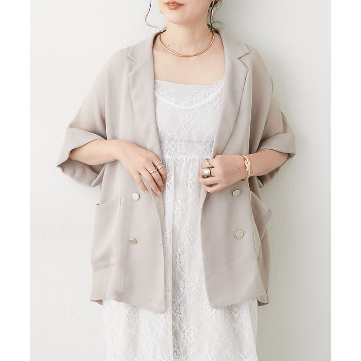 グレージュ | 【夏も快適】メッシュダブルテーラージャケット | RMAF　NICE CLAUP / OLIVE des OLIVE
