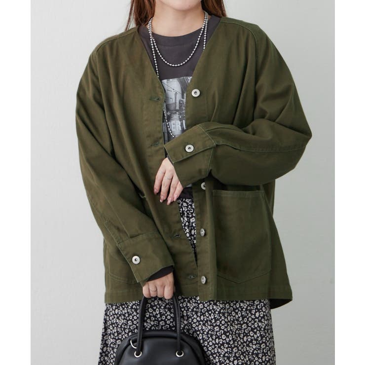 Vネックカバーオール | RMAF　NICE CLAUP / OLIVE des OLIVE | 詳細画像7 