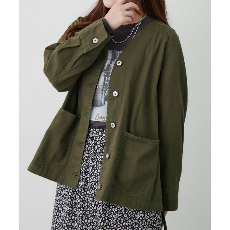 カーキ | Vネックカバーオール | RMAF　NICE CLAUP / OLIVE des OLIVE