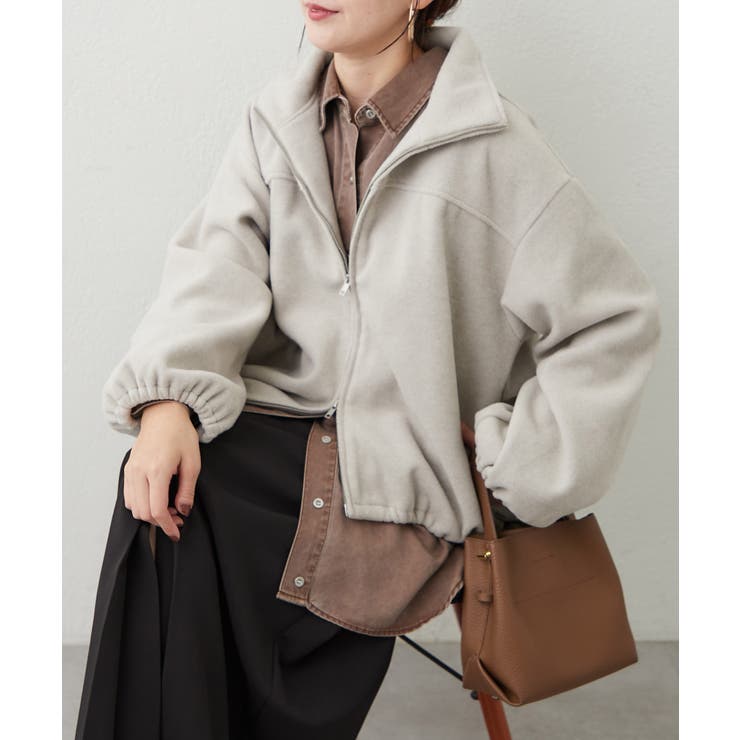 ベージュ | ダブルフェイススタンドブルゾン | RMAF　NICE CLAUP / OLIVE des OLIVE