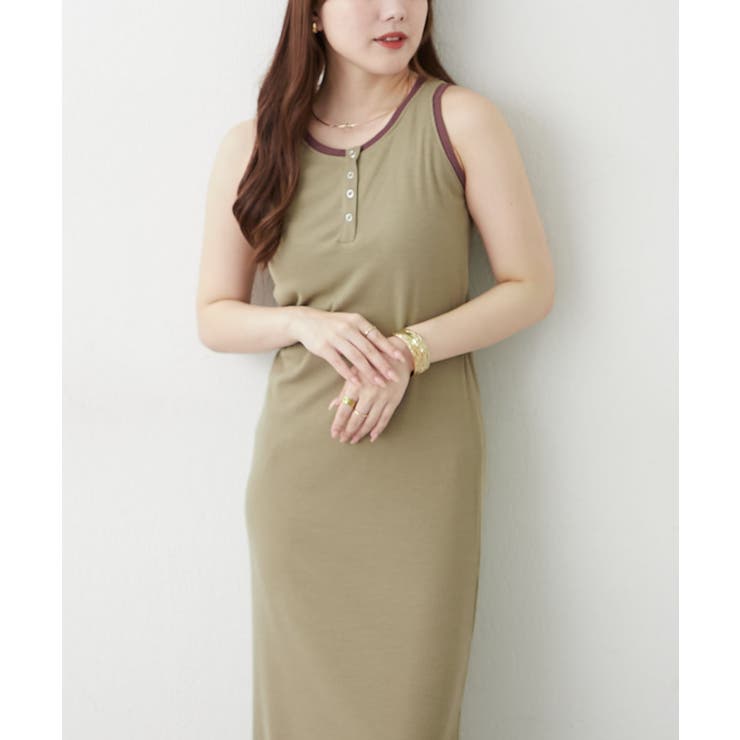 配色ヘンリータンクワンピース | RMAF　NICE CLAUP / OLIVE des OLIVE | 詳細画像2 