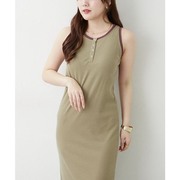 配色ヘンリータンクワンピース | RMAF　NICE CLAUP / OLIVE des OLIVE | 詳細画像3 