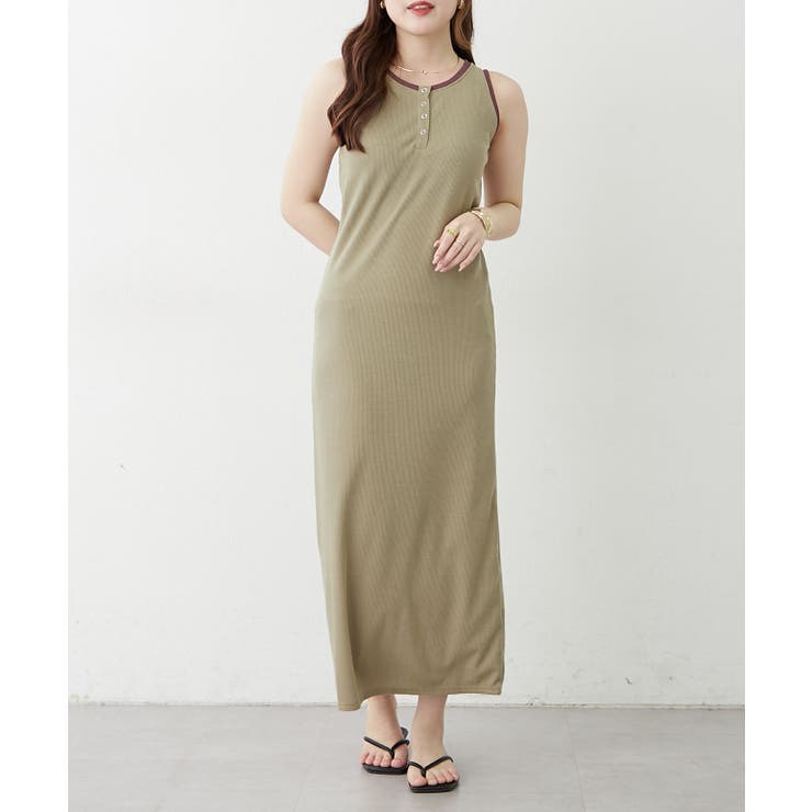 配色ヘンリータンクワンピース | RMAF　NICE CLAUP / OLIVE des OLIVE | 詳細画像6 