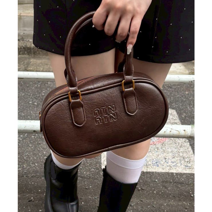 ブラウン | ロゴボストンバッグ | NICE CLAUP / OLIVE des OLIVE　OUTLET