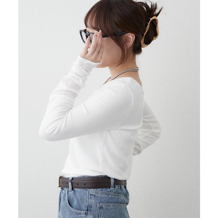 【Web限定】袖異素材前後2WAYロンT | RMAF　NICE CLAUP / OLIVE des OLIVE | 詳細画像3 