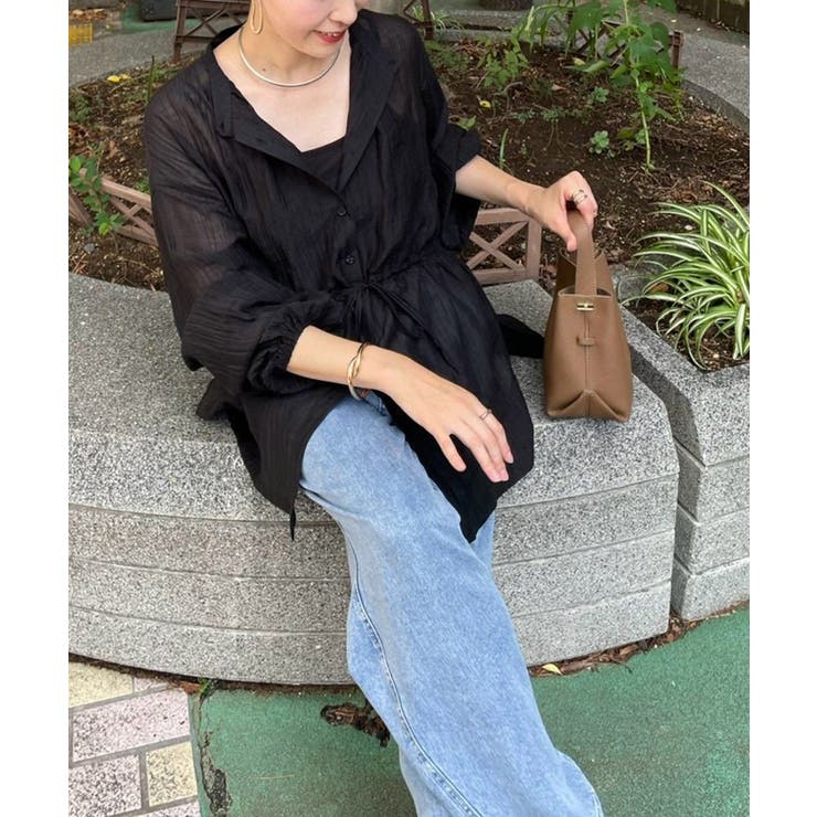ブラック | 【Web限定】ウエストギャザーチュニック+タンクトップ | RMAF　NICE CLAUP / OLIVE des OLIVE