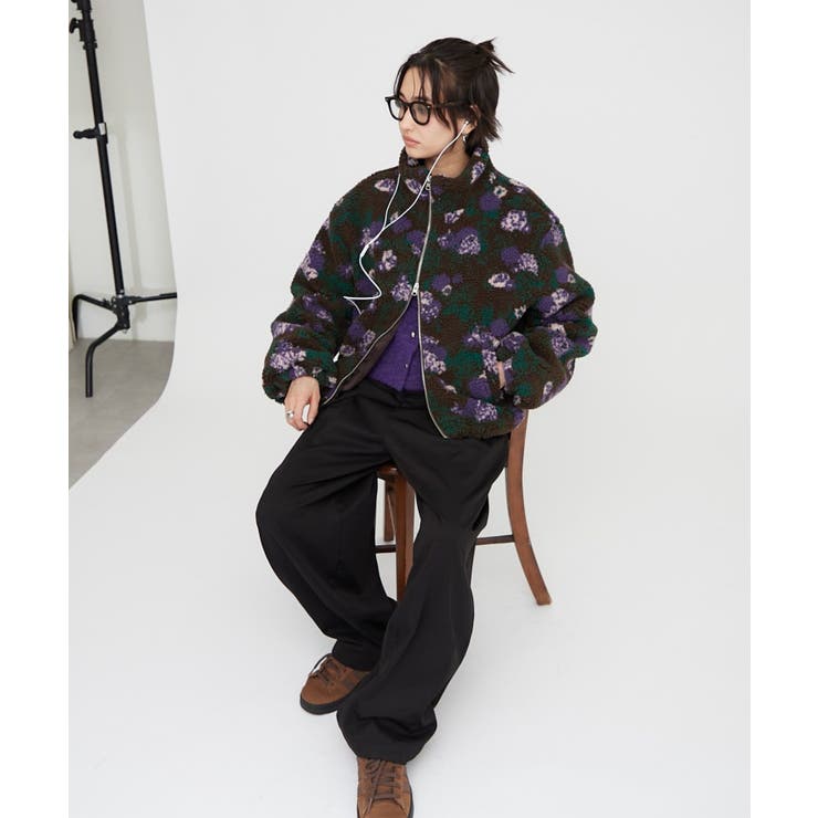 花柄ジップボアブルゾン | RMAF　NICE CLAUP / OLIVE des OLIVE | 詳細画像3 