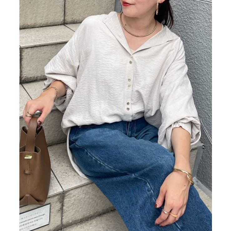 ベージュ | ピーチダブルボタンブラウス | RMAF　NICE CLAUP / OLIVE des OLIVE