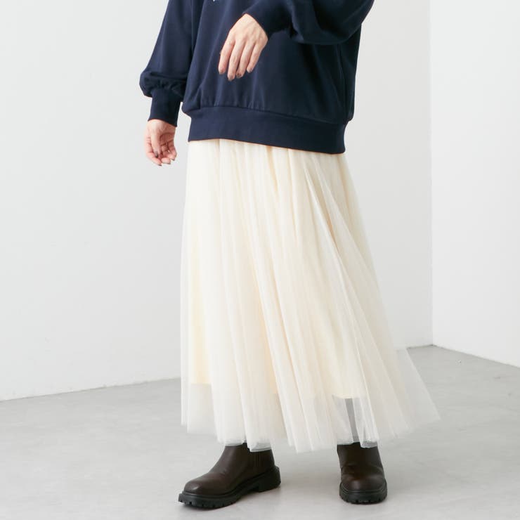 チュール２枚重ねフレアースカート | RMAF　NICE CLAUP / OLIVE des OLIVE | 詳細画像3 