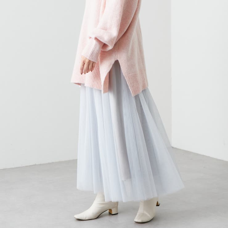 Lグレー | チュール２枚重ねフレアースカート | RMAF　NICE CLAUP / OLIVE des OLIVE