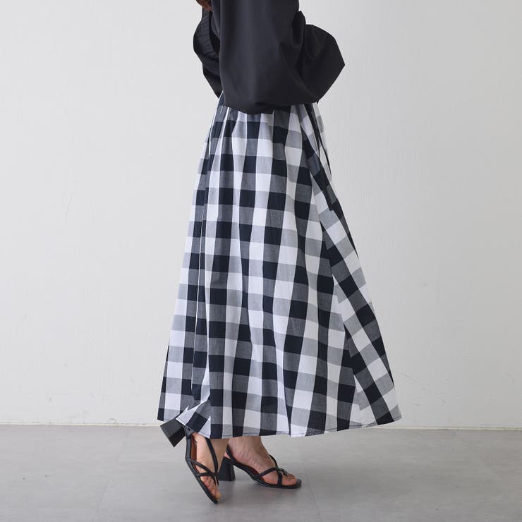ギンガムチェックギャザースカート スカート ギンガムチェックギャザー