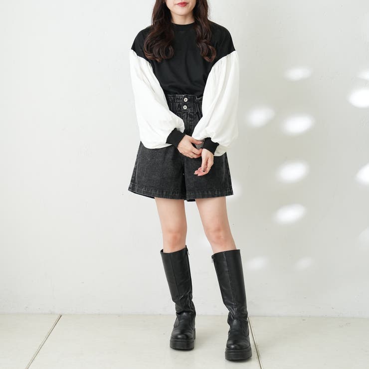デニムハイウエストショートパンツ[品番：OLOW0009583]｜RMAF