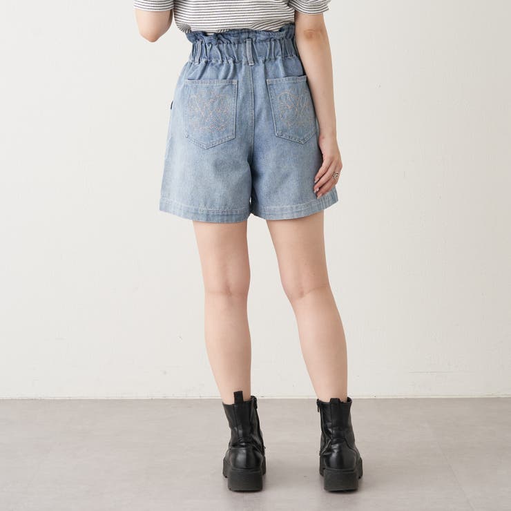【美品】machatt デニムラップショートパンツ EMODA】カーゴラップショートパンツレディースファッションの