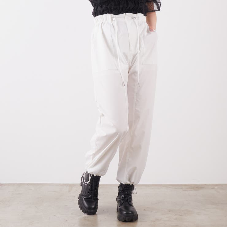 裾ドロストワークパンツ[品番：OLOW0010174]｜RMAF NICE CLAUP / OLIVE