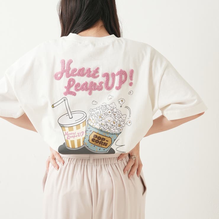 ポップコーン＆ジュースサガラ刺繍Tシャツ[品番：OLOW0010079]｜OLIVE des OLIVE  OUTLET（オリーブデオリーブアウトレット）のレディースファッション通販｜SHOPLIST（ショップリスト）