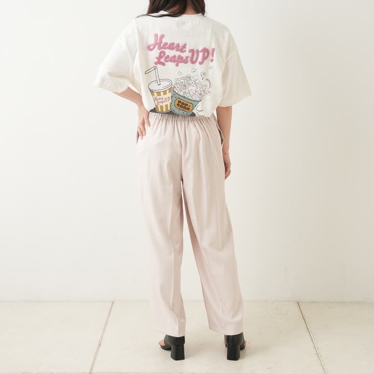 ポップコーン＆ジュースサガラ刺繍Tシャツ[品番：OLOW0010079