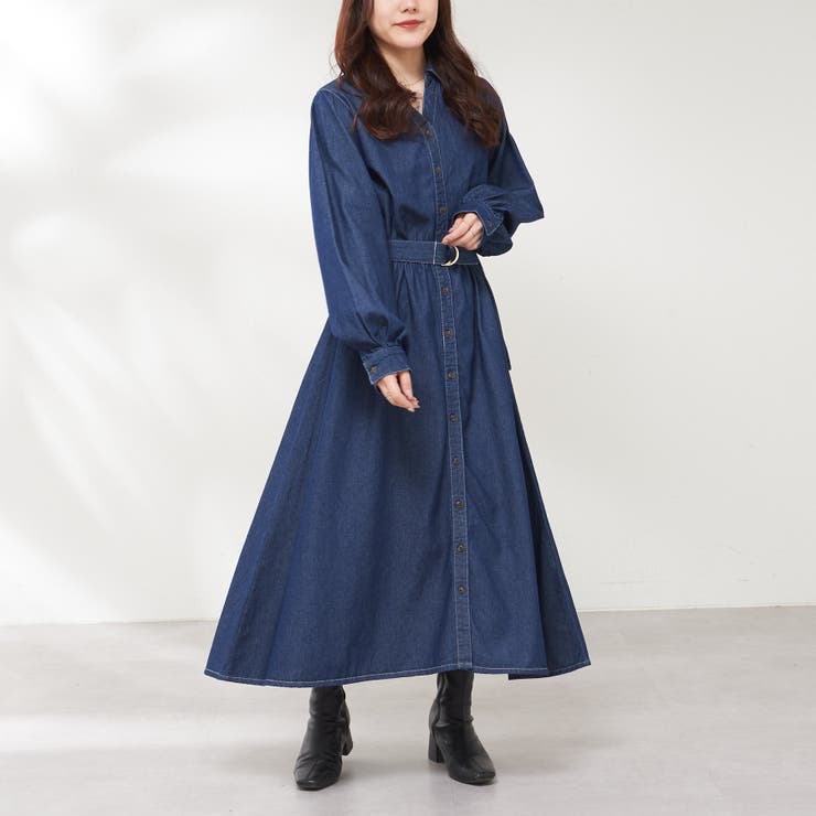 イチゴフード付き　半袖付きワンピース　リップデニム　見本 AZUL BY MOUSSY | フロントジップ半袖デニムワンピース