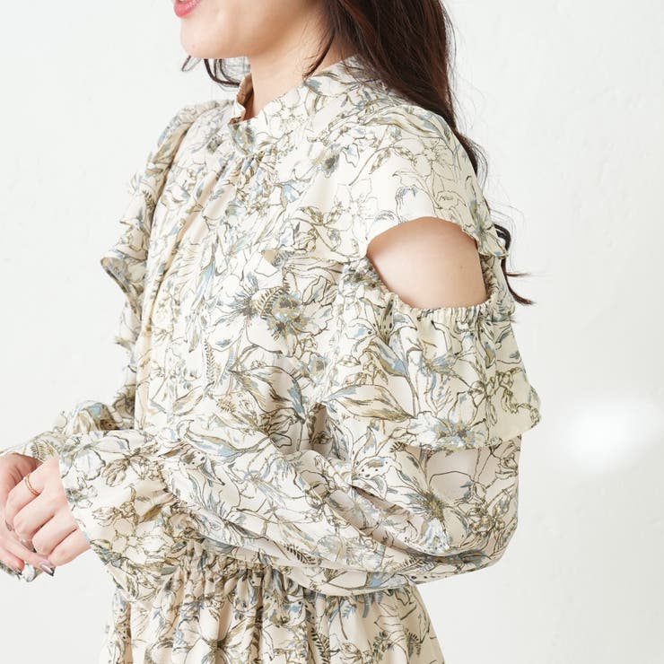 アソート柄袖あきワンピース[品番：OLOW0009596]｜OLIVE des OLIVE  OUTLET（オリーブデオリーブアウトレット）のレディースファッション通販｜SHOPLIST（ショップリスト）