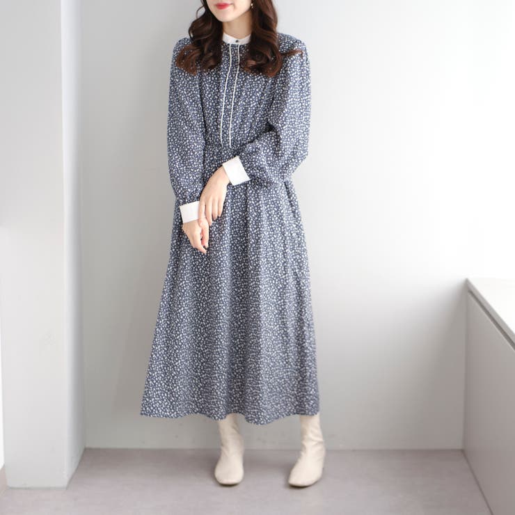 配色バンドカラーワンピース[品番：OLOW0009337]｜RMAF NICE