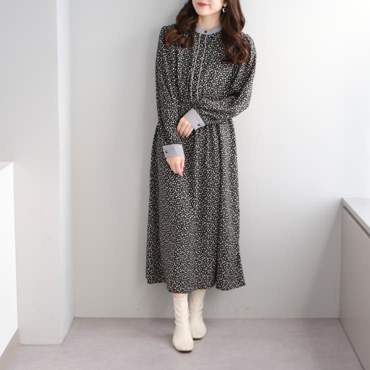 配色バンドカラーワンピース[品番：OLOW0009337]｜RMAF NICE CLAUP