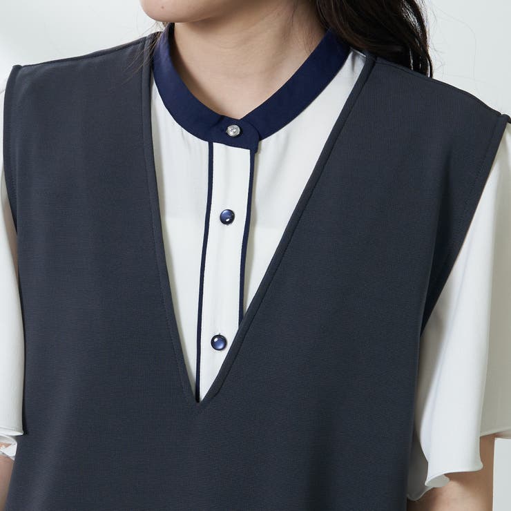 リップルVネックワンピース[品番：OLOW0010037]｜RMAF NICE