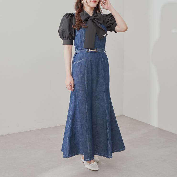 デニムピットベルト付キャミワンピース[品番：OLOW0010498]｜RMAF NICE