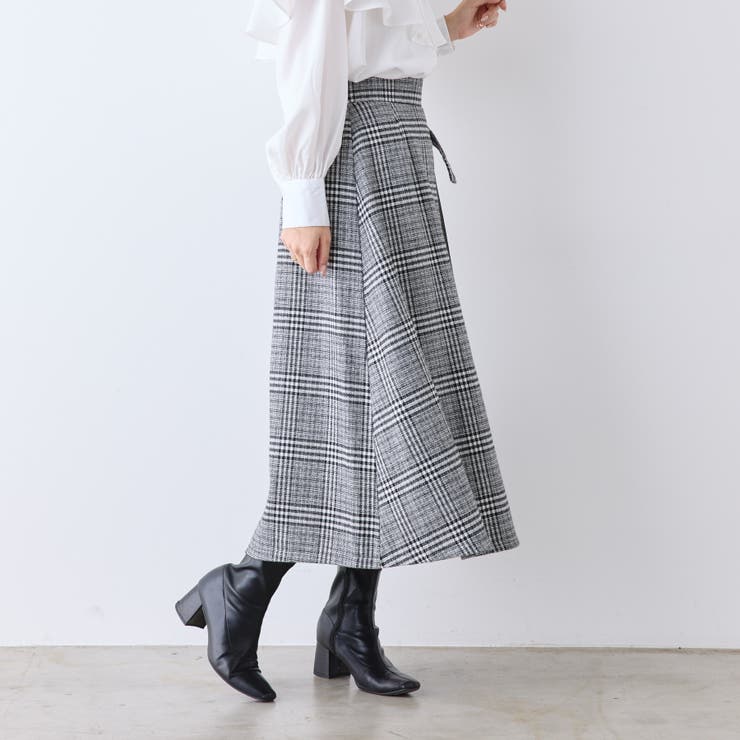 チェック×ピーチプリーツ切替スカート | RMAF　NICE CLAUP / OLIVE des OLIVE | 詳細画像12 