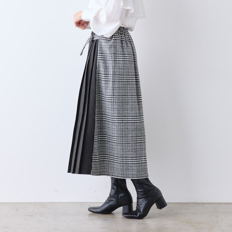 チェック×ピーチプリーツ切替スカート | RMAF　NICE CLAUP / OLIVE des OLIVE | 詳細画像13 